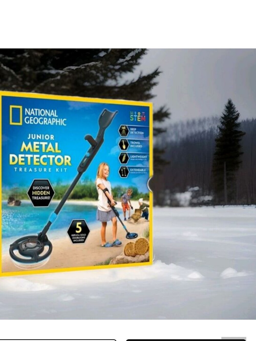 National Geographic Junior Metal Detector Treasure Kit Replica Gold Doubloons